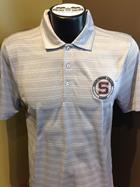 Image for the Cutter & Buck Interbay Melange Stripe Polo
(Charcoal Gray) product