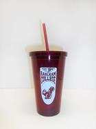 Image for the Tumbler: Squirrel Acrylic W/ Straw, 16 oz./Maroon product