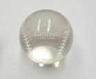 Image for the Earlham College Optic Crystal Baseball Paperweight product