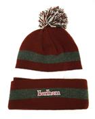 Image for the "Primetime" - Striped knit cuff hat with pom product