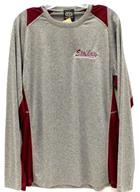 Image for the Long Sleeve Wick Panel T Embroidered Heather/Maroon product