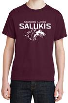 Image for the NEW 2019 ATHLETIC MAROON YOUTH LOGO SOUTHERN ILLINOIS SALUKIS SHORT SLEEVE SHIRT product