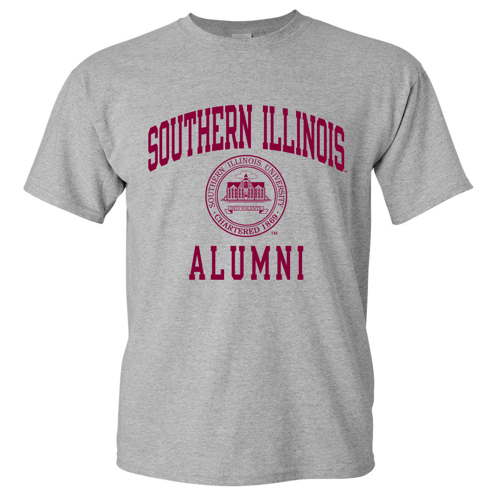 Image for the PROMO® SOUTHERN ILLINOIS ALUMNI SEAL GREY T-SHIRT product