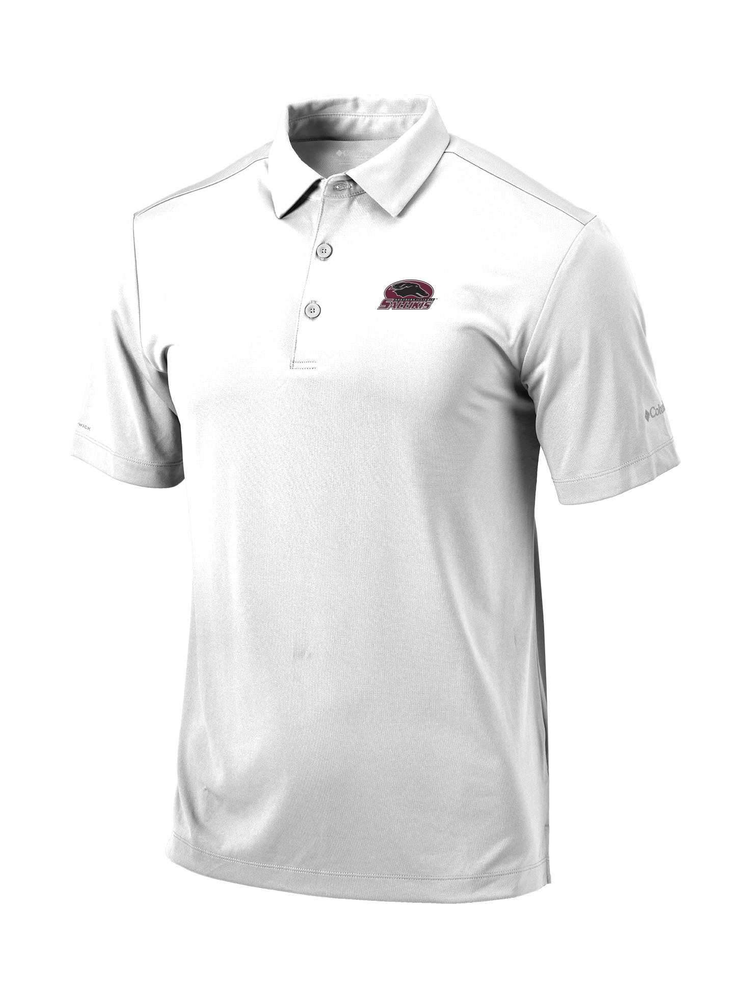 Image for the COLUMBIA® SOUTHERN ILLINOIS SALUKIS WHITE OMNI-WICK DRIVE POLO product