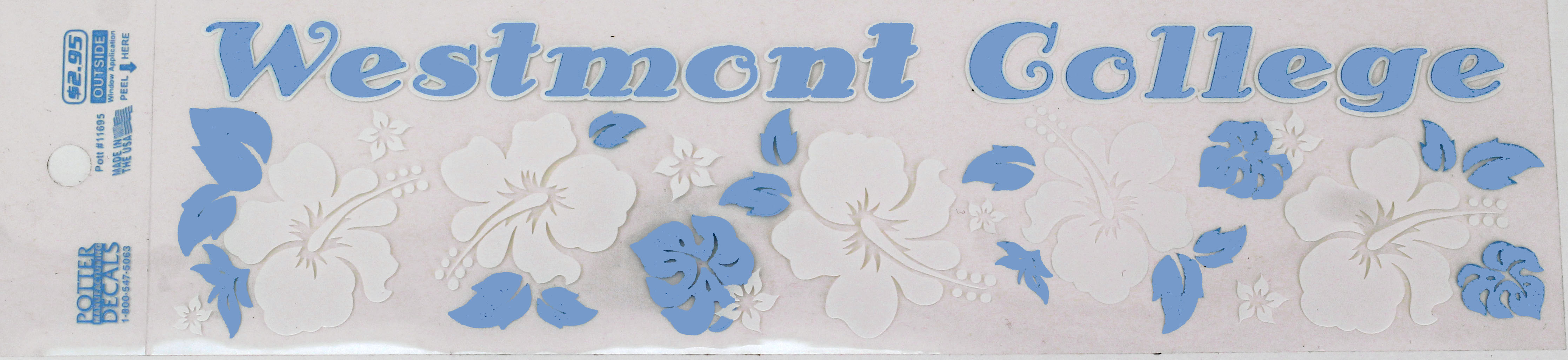 Image for the Potter’s Westmont College Blue/White Flower Decal product