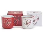 Image for the Burton Mug 14 oz Red and White Heart w/Love message product