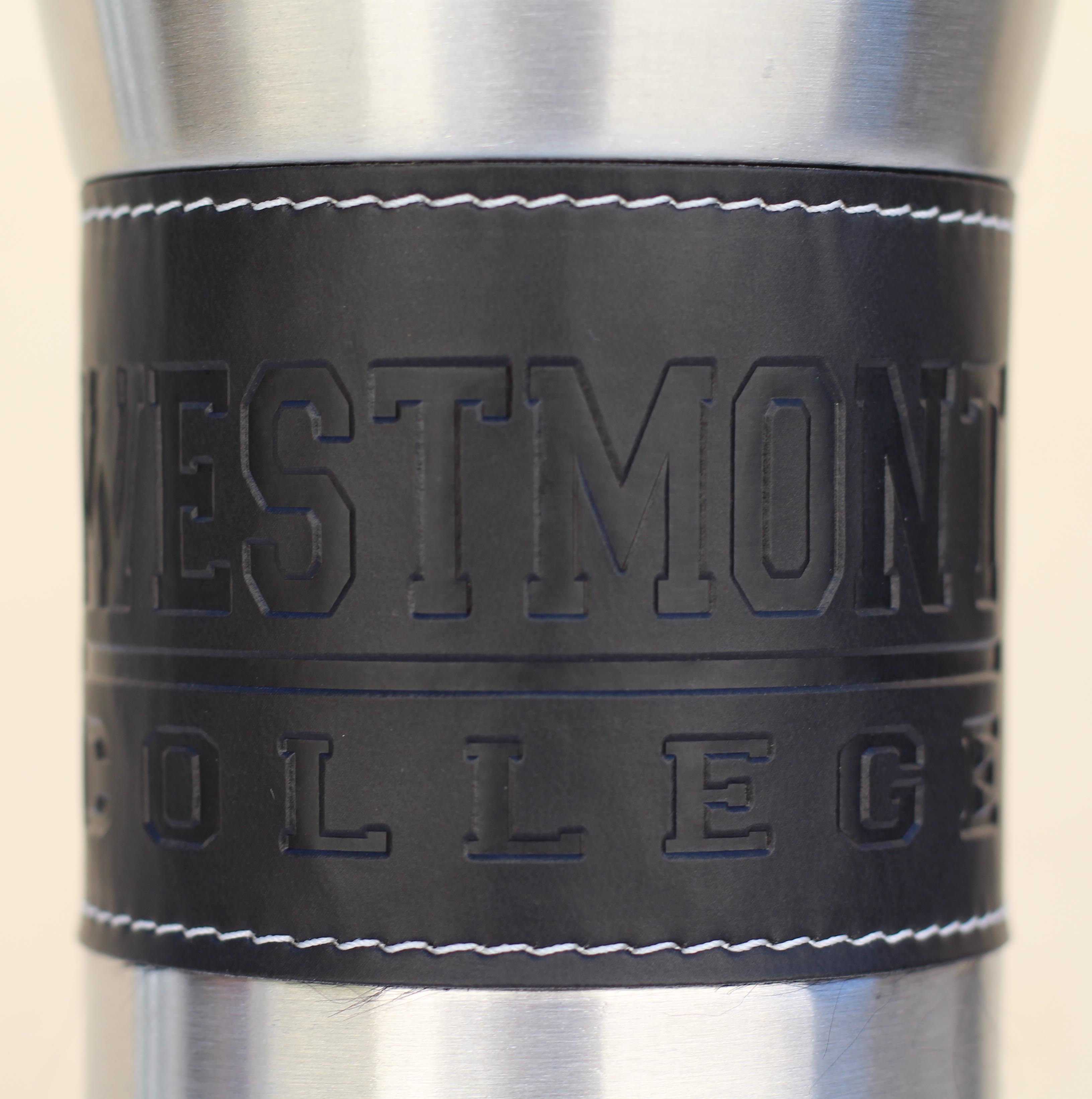 Alternative Image for the Westmont College Black Leather Band Travel Mug product