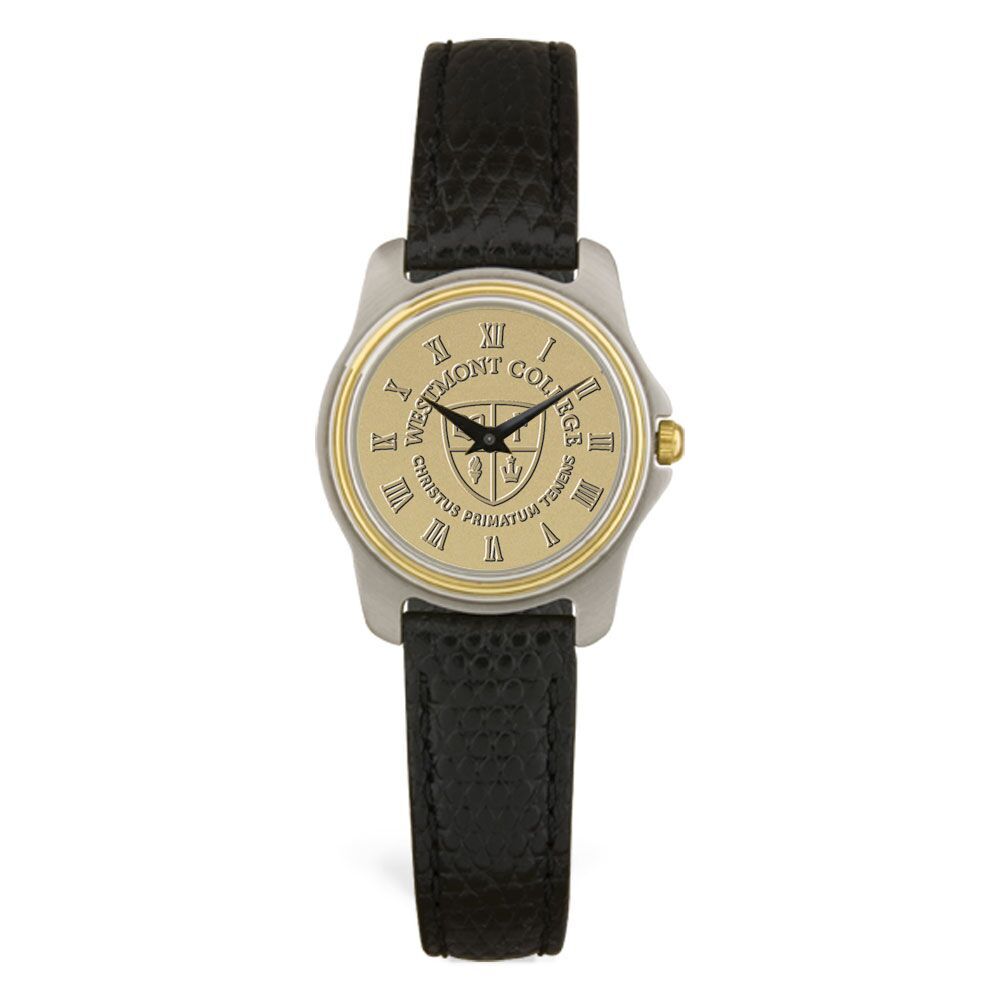 Image for the CSI 39-S Ladies Silver Wristwatch with Black Leather Band product