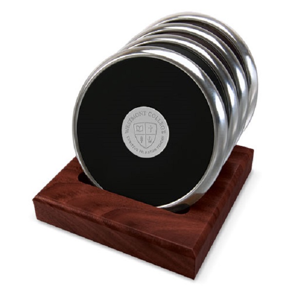 Image for the CSI 15C/S-S Silver Coaster Set of 4 w/rosewood stand product