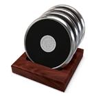 Image for the CSI 15C/S-S Silver Coaster Set of 4 w/rosewood stand product