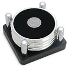 Image for the CSI 17Q/S-S Silver Coaster Set of 4 w/metal stand product